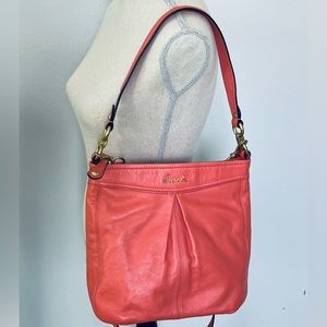 NWOT COACH F20114 Coral Pink Leather Ashley Hobo Crossbody Shoulder Handbag